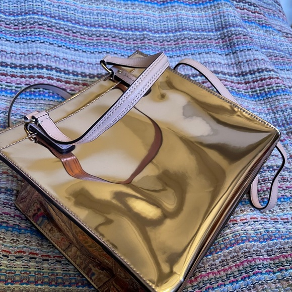 NWT Coach rose gold patent leather handbag - Picture 10 of 15